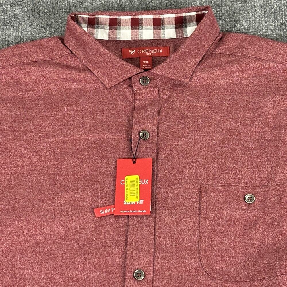 CREMIEUX Button Up Long Sleeve Shirt Mens Sz 2XL Red
